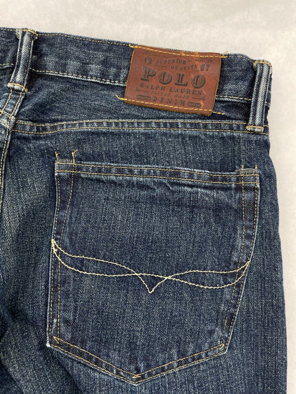 Polo Ralph Lauren 018 Slim Straight Dark Wash Denim Jeans Men's 34x33 - Picture 5 of 16
